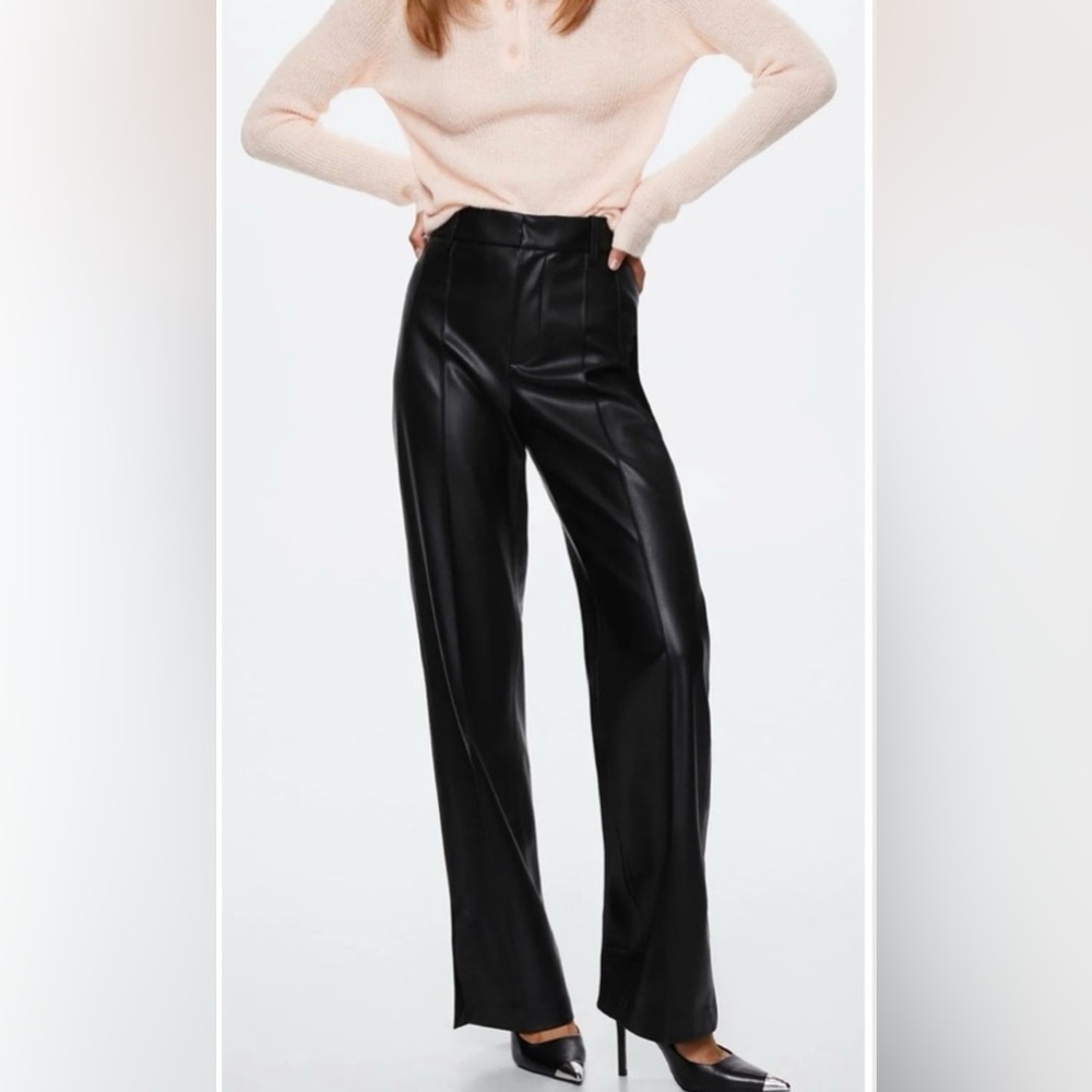 Mango leather pants